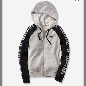 PINK zip up bling hoodie
